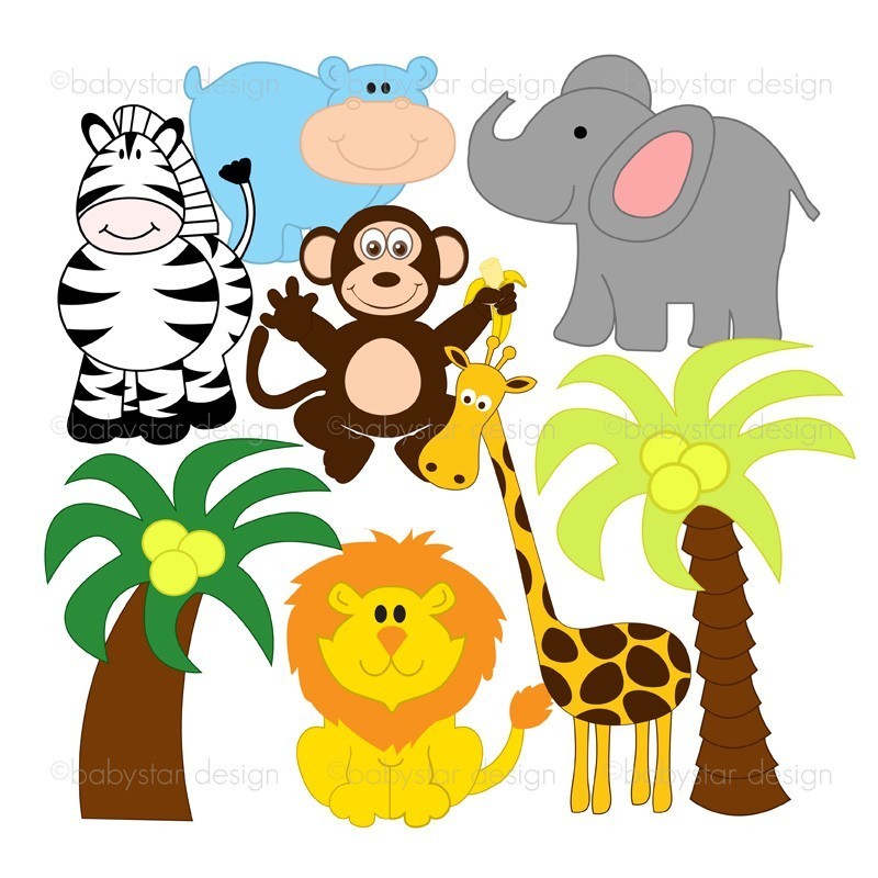  - Baby Jungle Animals Clipart