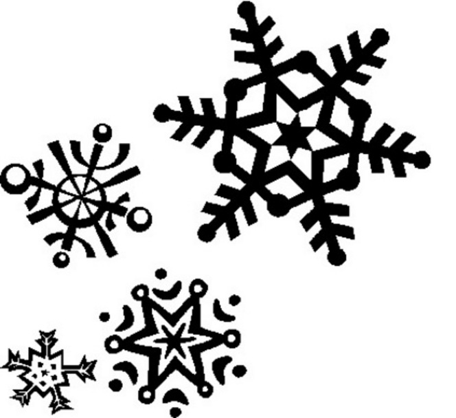  - Black And White Snowflake Clipart