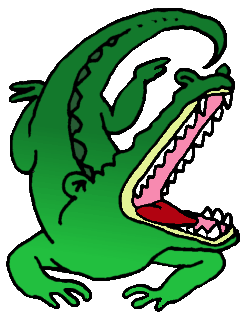 Cartoon Alligator - ClipArt B