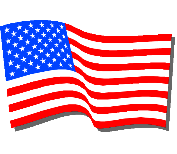 American Flag With Pole Clipa