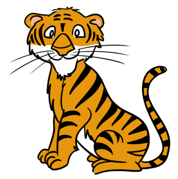 cute tiger clipart black and 