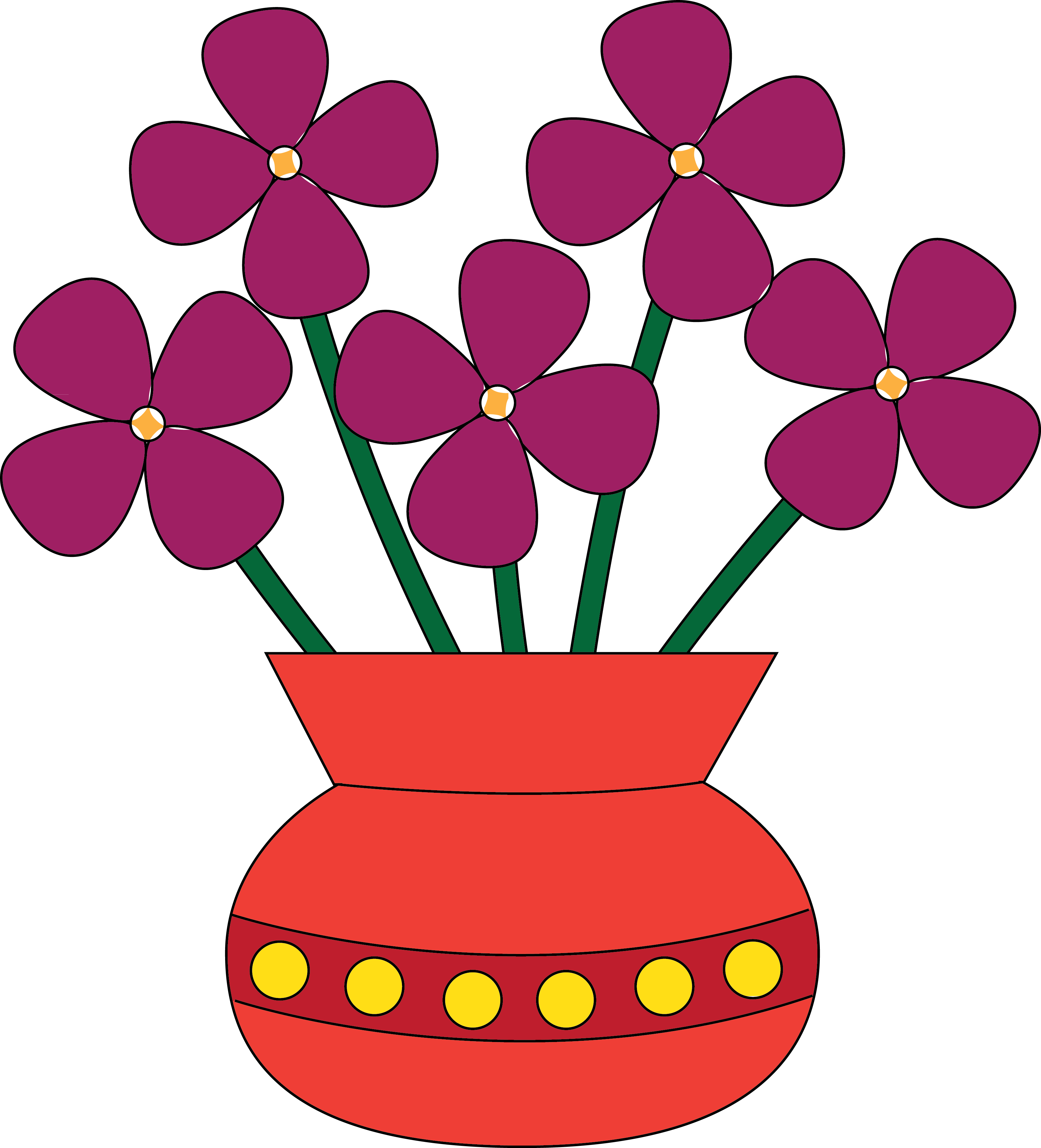 Colorful Flower Vase Clip Art