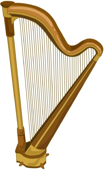 Golden harp clipart kid