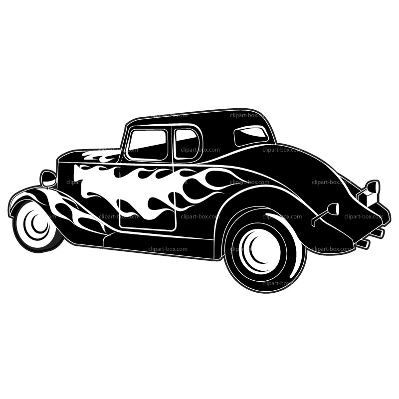 Hot Rod Clip Art Black and Wh