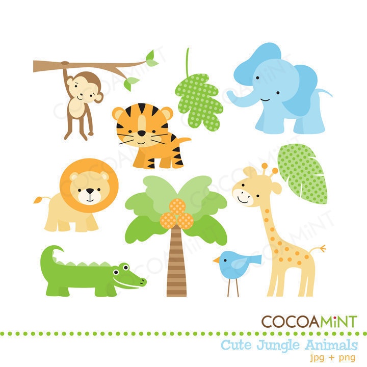 Baby Jungle Animals Clipart
