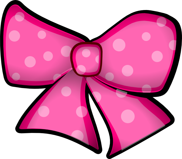 Pink ribbon bow clipart - .