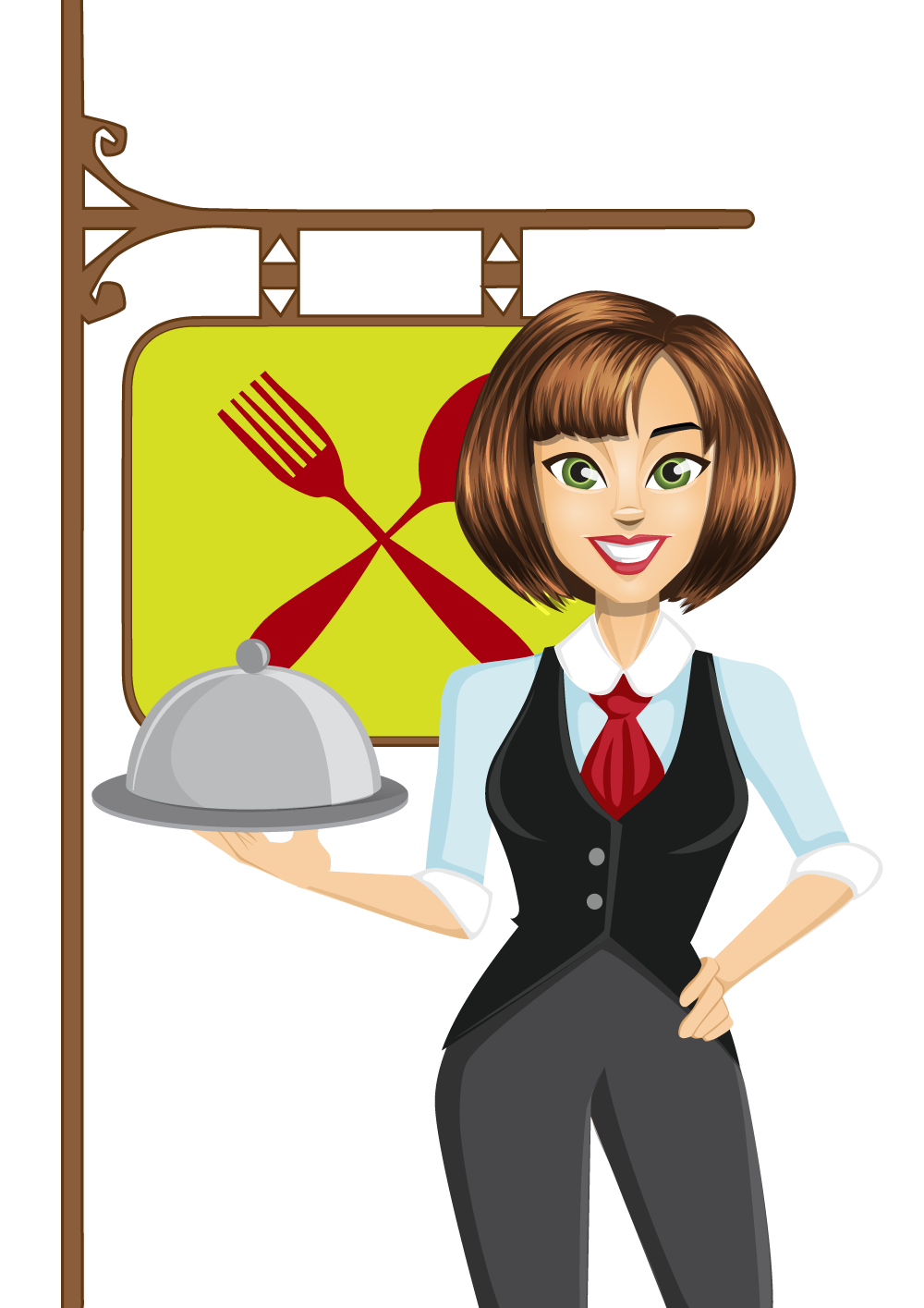 (RF) Waitress Clipart .