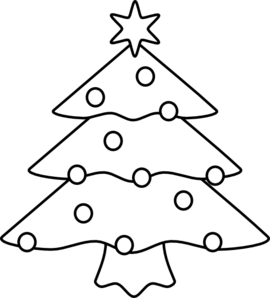 Christmas tree black and whit