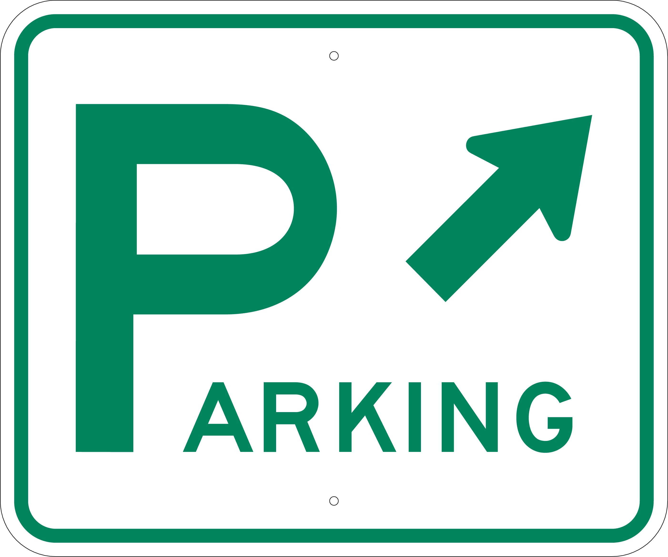 080 Aluminum Parking Sign W Arrow Informational Stock Sign