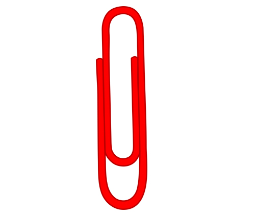 Single red paper clip free cl