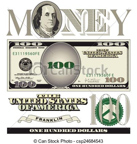 ... 100 dollar bill elements - Miscellaneous 100 dollar bill.