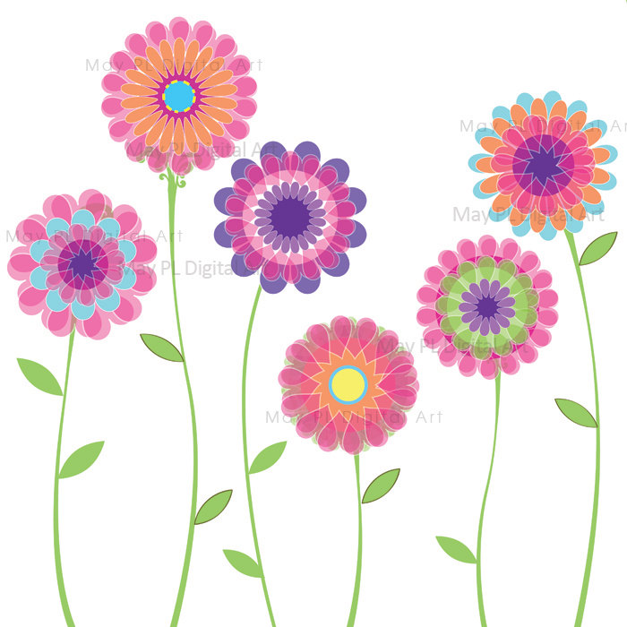 Spring Flowers Clipart .