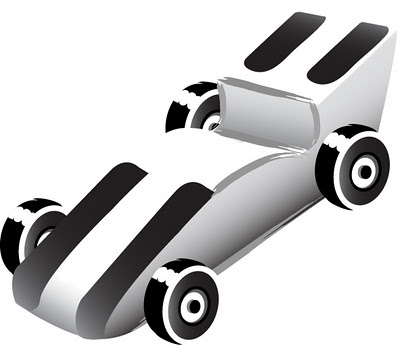 pinewood derby text and car