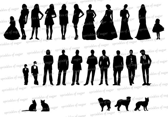 Wedding Party Silhouette Clip