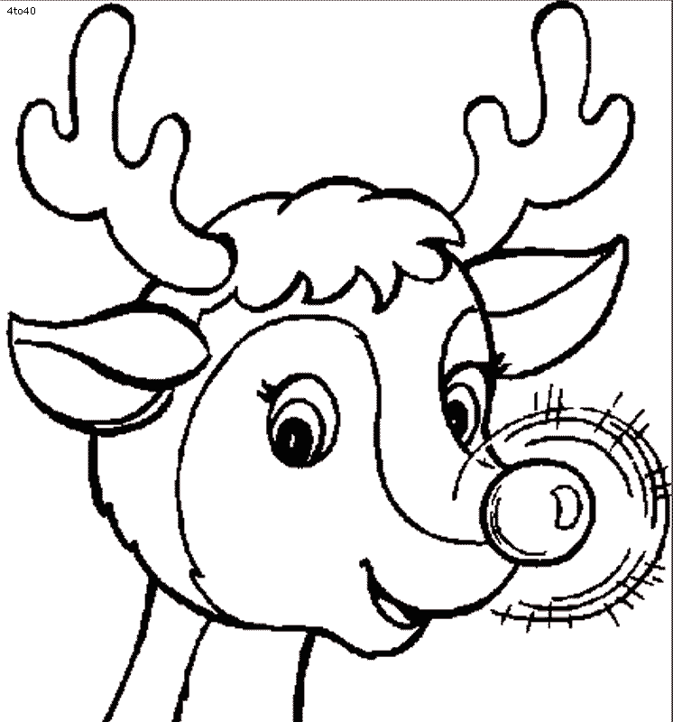 11 Rudolph Reindeer Coloring  - Reindeer Clipart Black And White