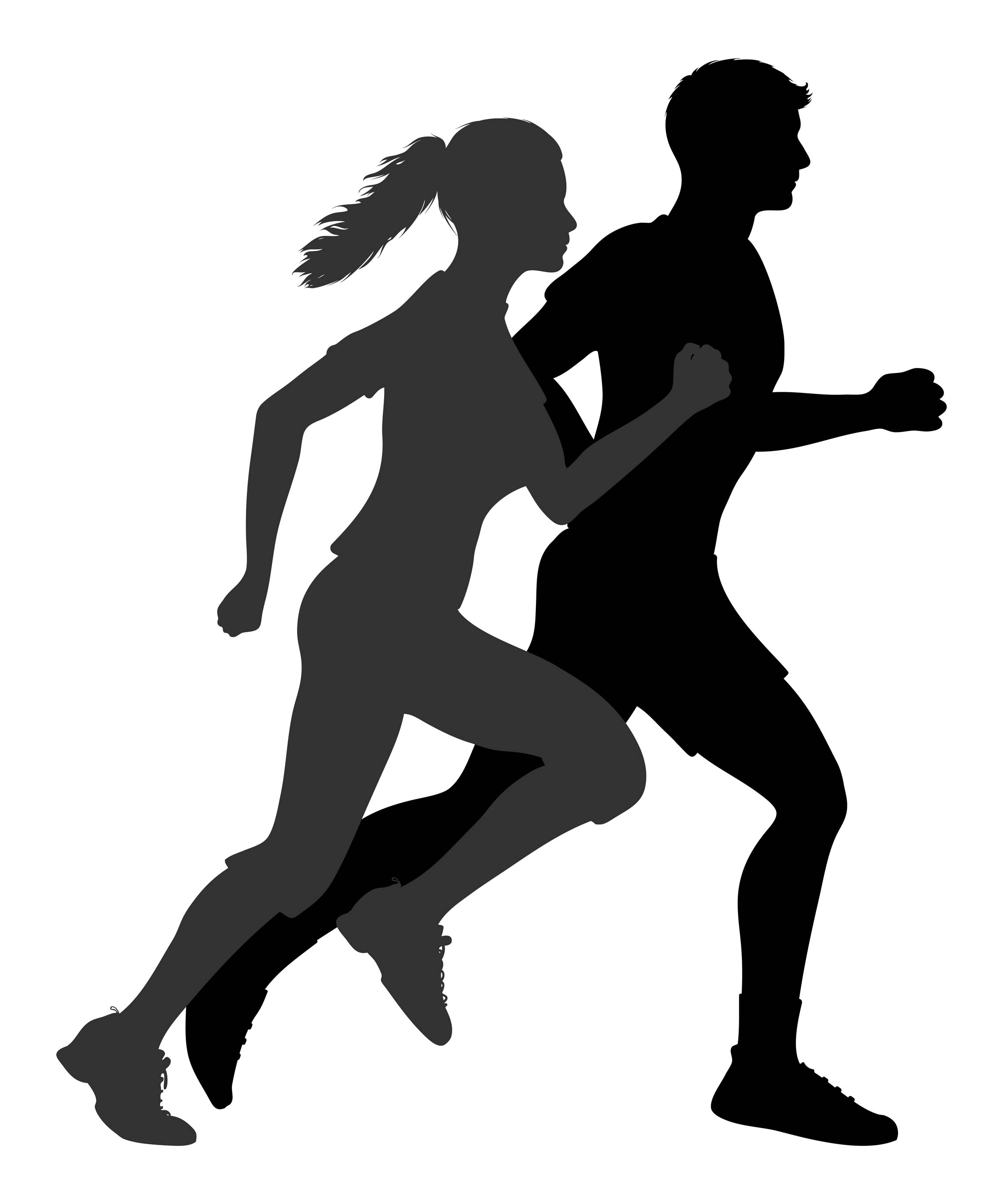 Women Track Runners Clipart C