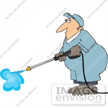 #14456 Middle Aged Caucasian  - Pressure Washing Clip Art