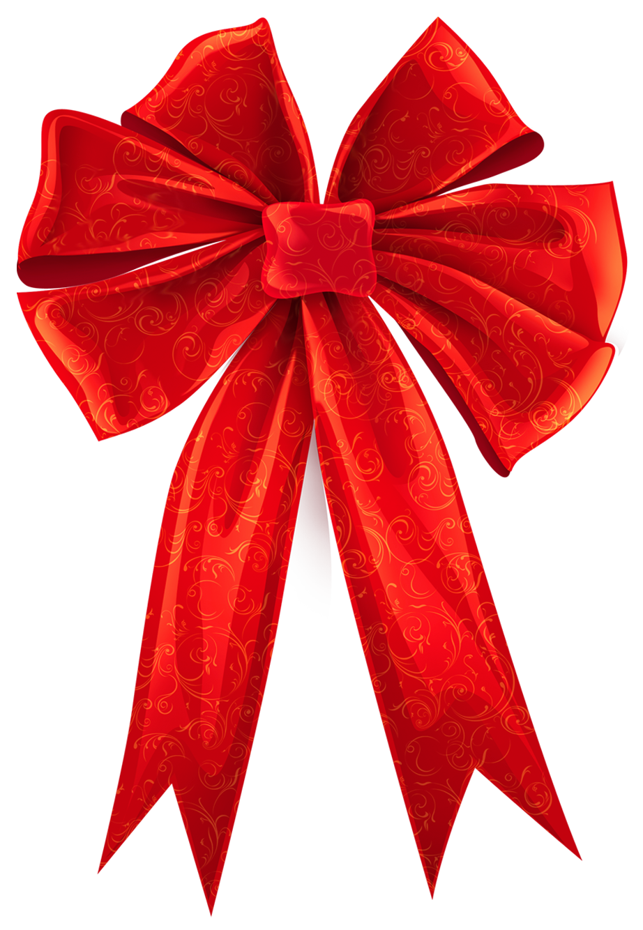 Red ribbon and bow clipart .