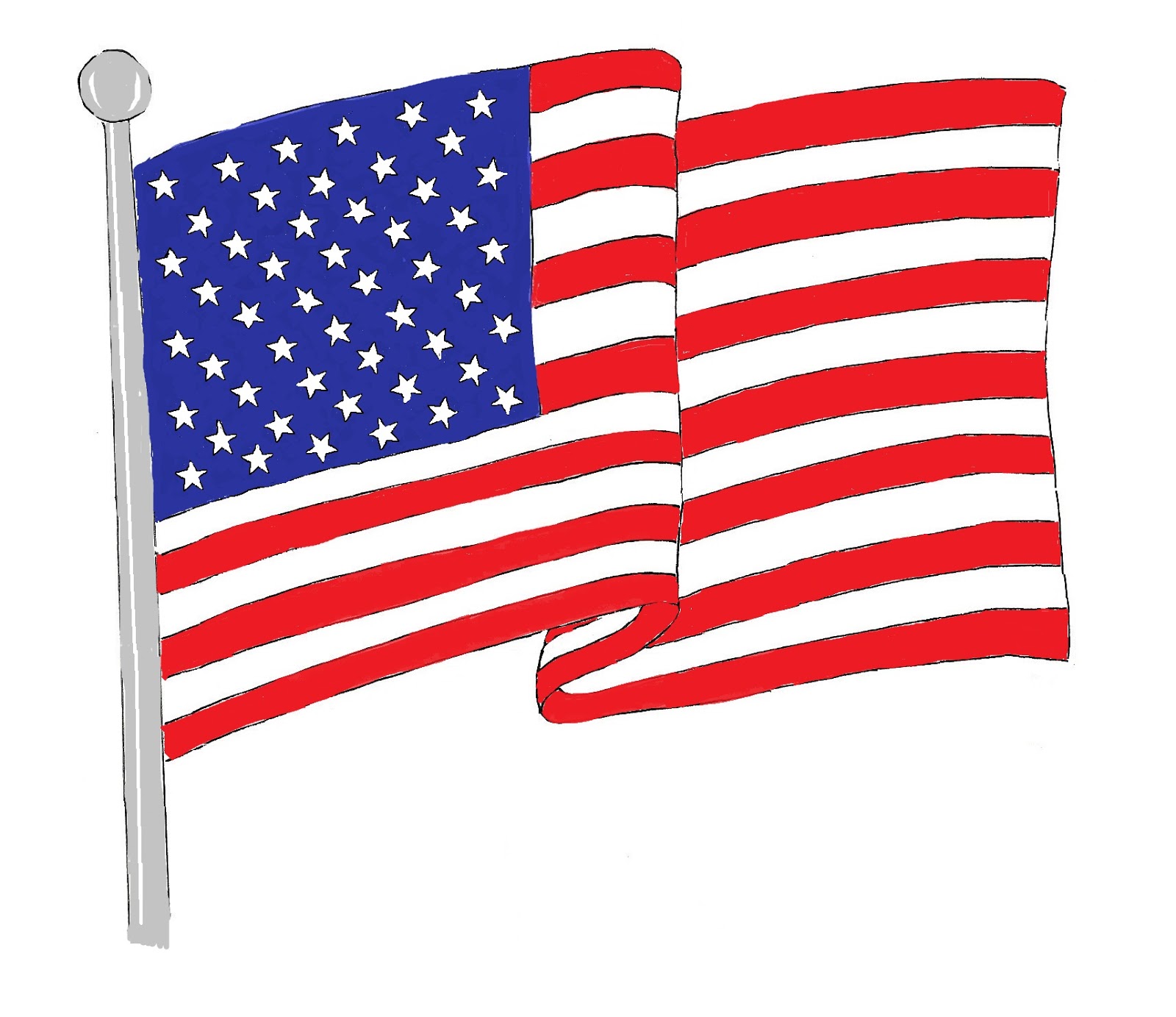 18 Waving American Flag Clip  - Waving Flag Clip Art