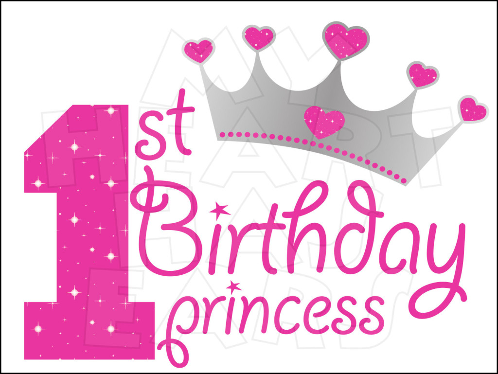 1st Birthday Pink Tiara Clip 