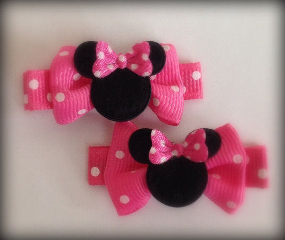 2 Boutique Girl Hair Clips Minnie Mouse Dots Hot by dylivingston, $3.49