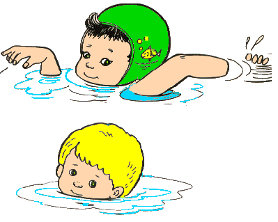 Fun Clip Art; swim kids .