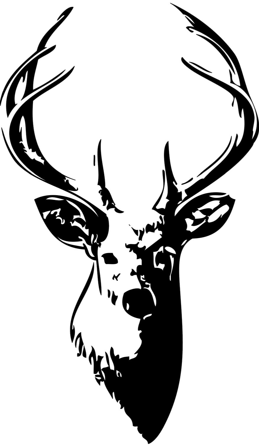 Deer Head Clipart Black And W