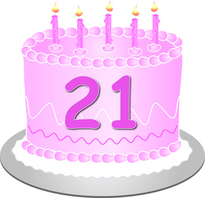 21st Birthday Cake Clipart #1