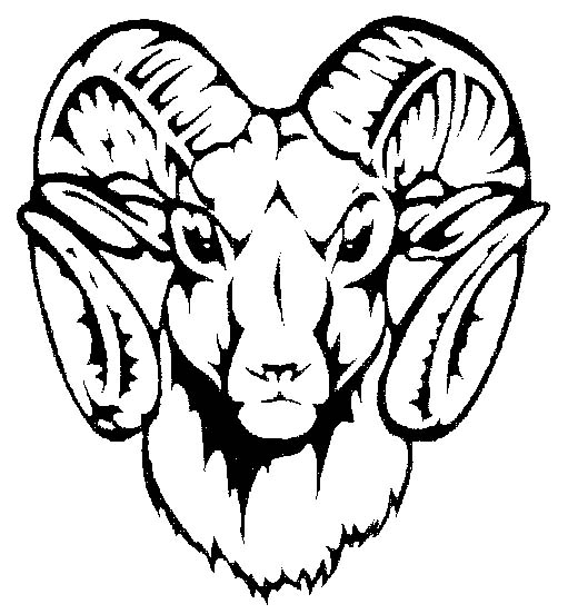 Black Head Logo Ram Clipart. 
