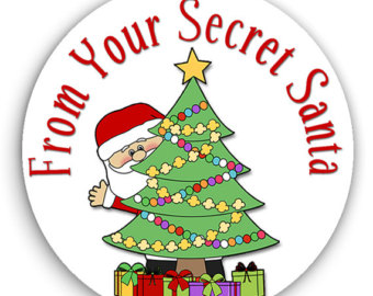 24 STICKERS Secret Santa . - Secret Santa Clipart