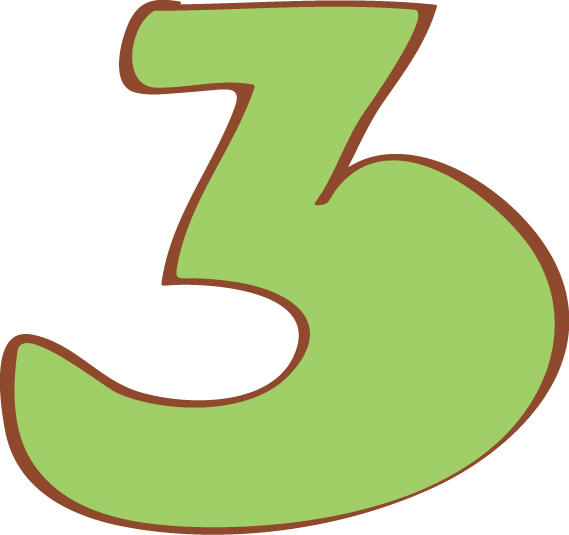 Number 3 White Signs Symbol .