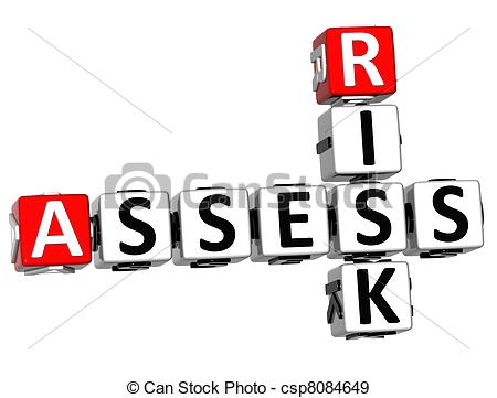... 3D Assess Risk Crossword on white backgound
