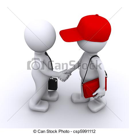 ... 3d businessman shaking hands with customer