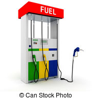 ... 3d gas station on white background