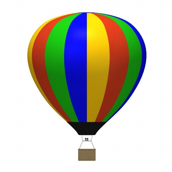 3d hot air balloon; Clipart . - Hot Air Balloon Clip Art