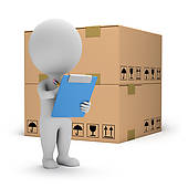 3d Small People Warehouse Services Clipart Graphic