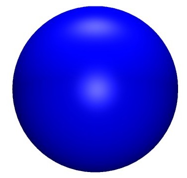 glass sphere; blue sphere ...