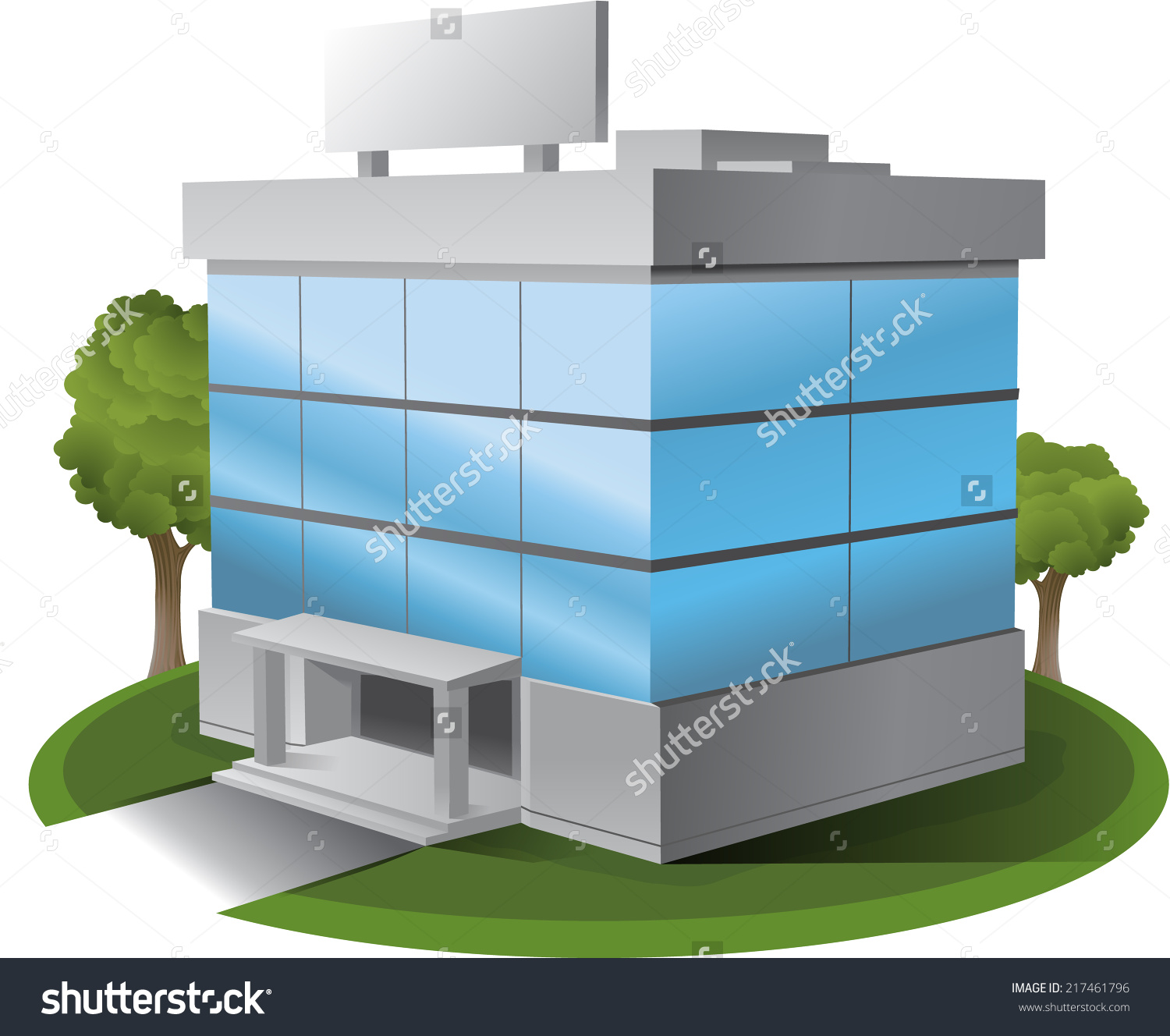 3D Vector office building illustration clipart