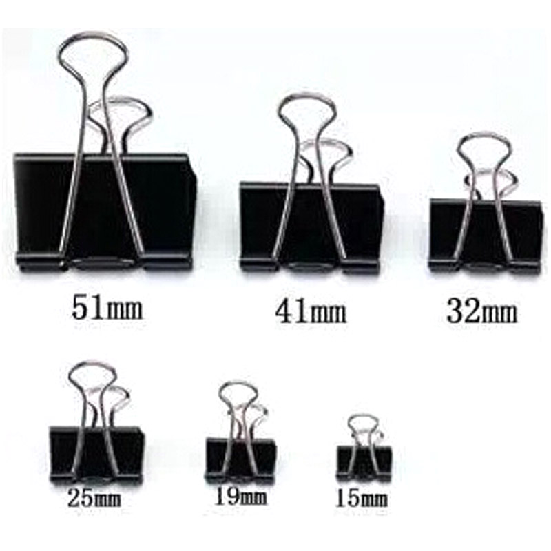 40pcs/lot Paper Clips Creative Clip Office School Home Supplies Black Metal Binder Clips Stationery