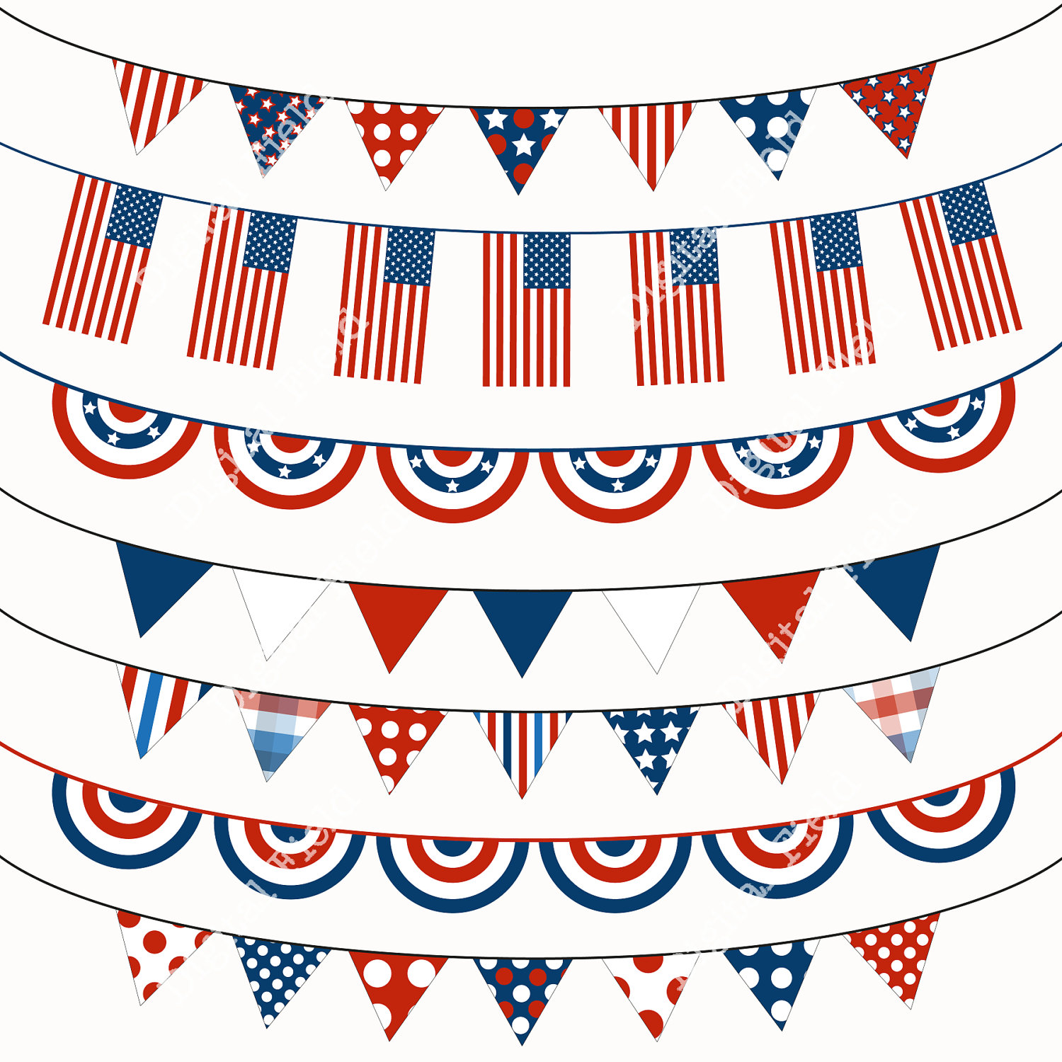 4th of july clipart printable .