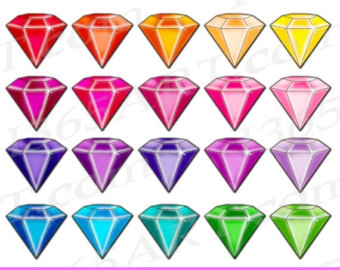 50% OFF Sale Gem Clipart, Gemstone Clip art, Jewel Clipart, Digital Gems, Diamond Clip art, Rhinestones, Scrapbooking, PNG, Commercial
