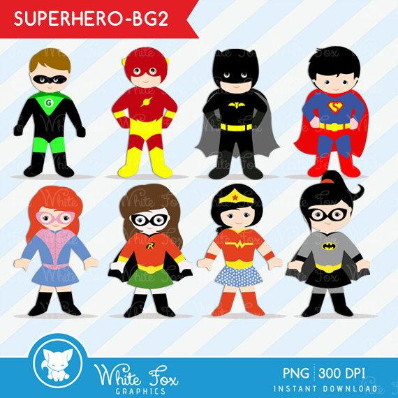 50% OFF SALE Teacher Clip Art / 1 FREE Superhero / Classroom Clipart / Kids Clipart / Teacher Cliparts / Superhero / Item No: Superhero-BG2