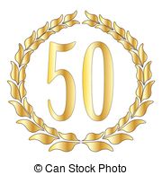 ... 50th Anniversary - A 50th anniversary symbol over a white.