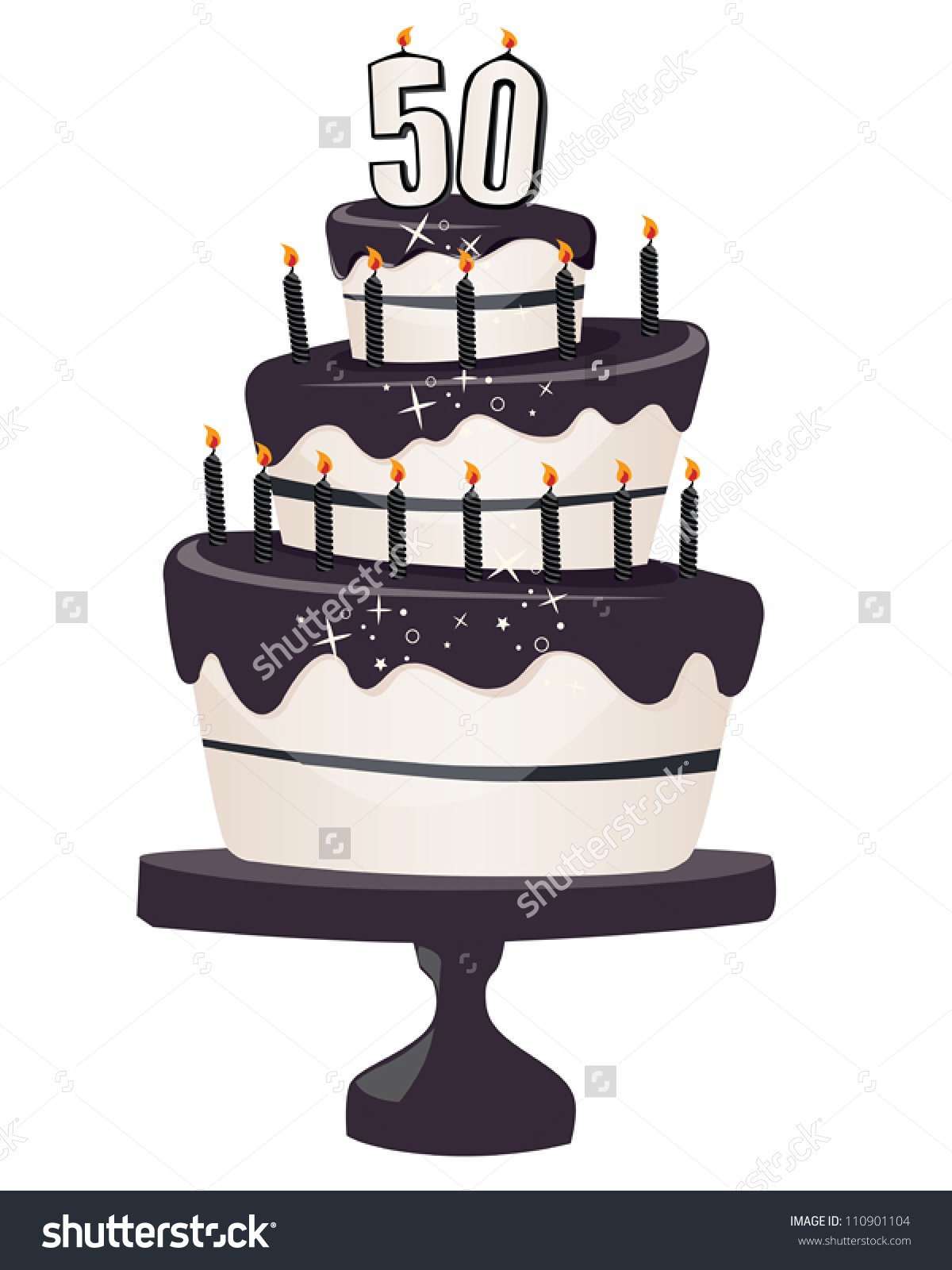 50th birthday cake clipart