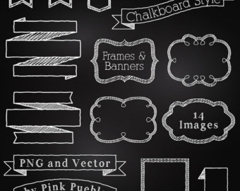 Chalk Clip Art Banners and .