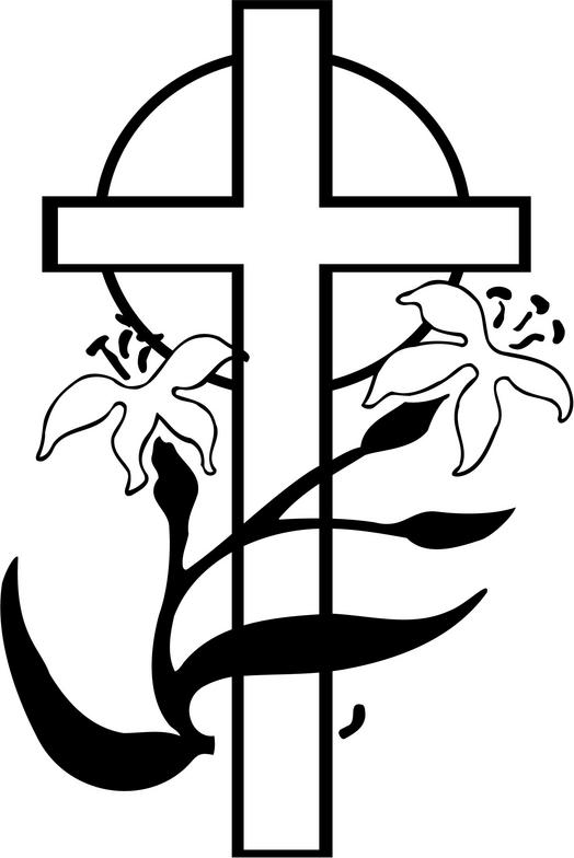 cross and flowers clipart bla