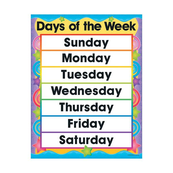 7 Days of the Week Clip Art