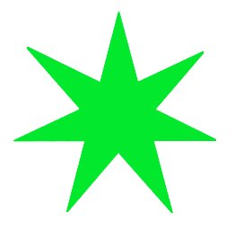 7-pointed-star-green - Stars Clipart Free