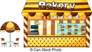 ... A bakery shop - Illustration of a bakery shop on a white.