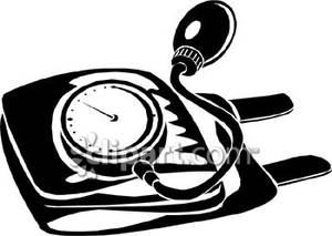 A Black and White Blood Pressure Cuff - Royalty Free Clipart Picture